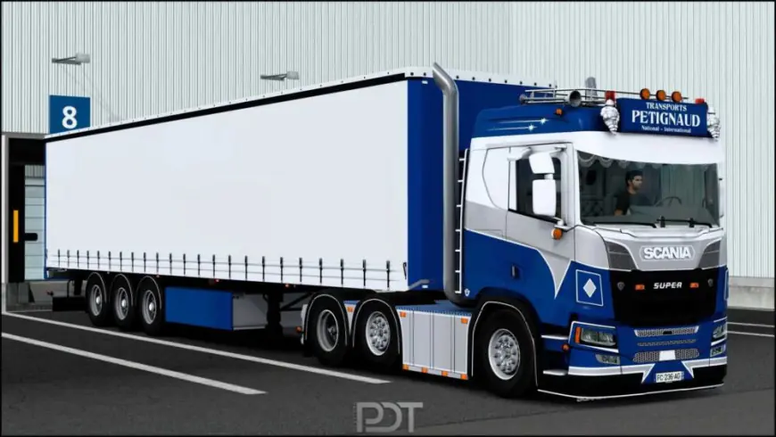 Scania R580 + Trailer Petignaud Transports v4.0